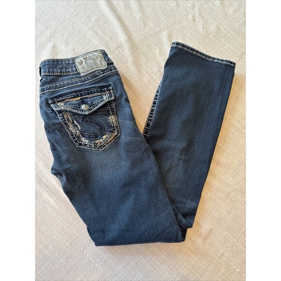 Silver Women’s Aiko Mid Slim Boot Jeans Size 29 x 31 Fluid Denim Blue Jeans‎ - Picture 1 of 15